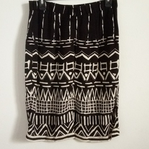 Liz Claiborne Vintage 90's Skirt B&W Print Sz 10 - Picture 4 of 5